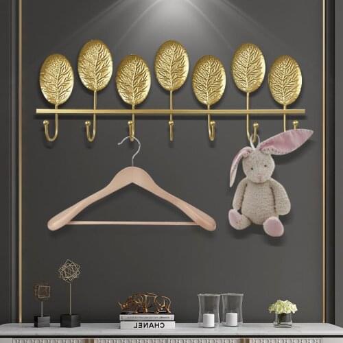 Creative Hole-free Hook, Light Luxury Entrance Door, Iron Row Hook, Clothes Wall, Plant Mural Wall Hanging