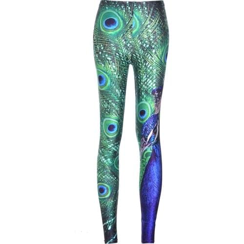 Fashion Womens Leggings Sexy Casual Peacock Leg Fitness Leg Warmer Fit Most Sizes Leggins Pants Trousers Womans Leggings