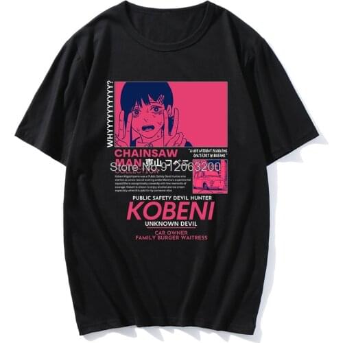 Summer Japan Anime Chainsaw Man T Shirt Funny Harajuku Oversized Tee Shirt Top Kpop Short Sleeves Clothes Mens Womens T-Shirts