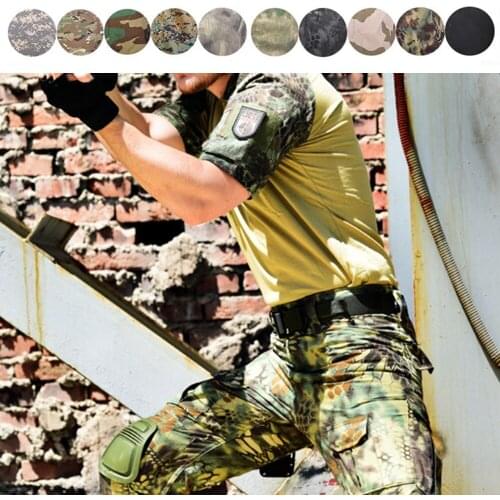 Summer Short Sleeve Military Uniform Army Hunting Camouflage Set Men Tactical Shirt + Pants Paintball Airsoft Clothes