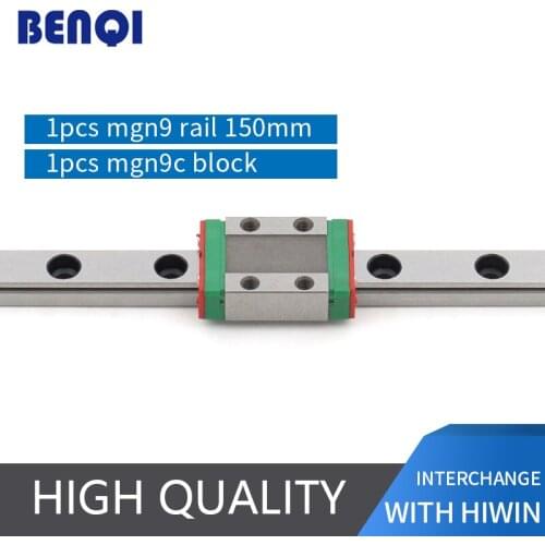 BENQI china linear guide rail MGN9 L150mm+ linear block MGN9C 9mm linear guideway miniature standard block