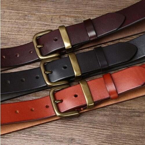 Personalized Fashion Wide New Korean Version Of Simple Glossy Belt Mens Leather Pin Buckle Cowhide All-match Casual Pants Belt