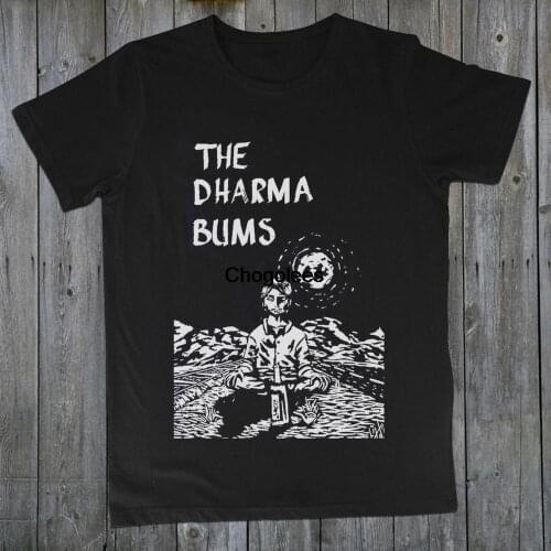 Dharma Bums Jack Kerouac Men Black T shirt %100 Cotton Top & Tees