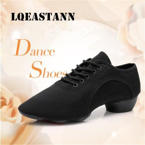 2020 Mens And Womens Latin Dance Shoes Oxford Cloth Soft Bottom Dance Practice Shoes Ladies Plus Size Low Heel Tango Shoes