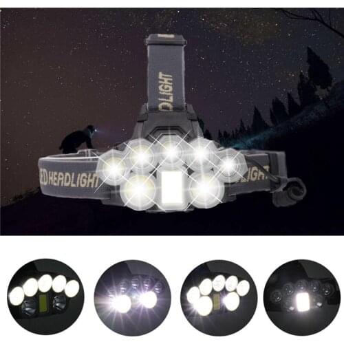 120000LM T6 8x LED COB Headlamp Head Light Flashlight Torch Lamp USB Rechargeable Camping Fishing Head Lamp for Outdoor