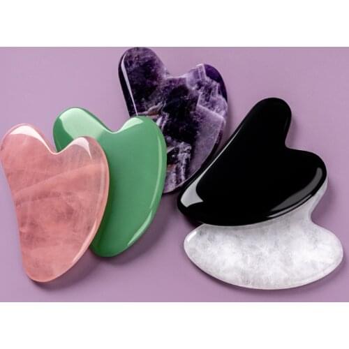 Natural Stone Jade Gouache Scraper Facial Gua Sha Board Face Thin Lifting Wrinkle Remover Beauty Skin Care Scraping Massager