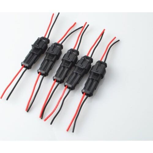 New 10pcs /5 sets Waterproof Male Female Electrical Connectors Plug 2-Pin Way With Wire For Car Motorcycle Scooter Marine