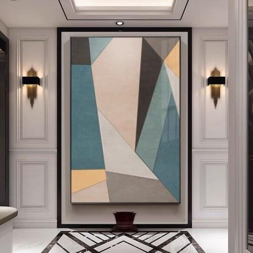 New Arrival Hand Painted Abstract Oil Painting On Canvas Geometric Modern Wall Art Home Decoration For Living Room Unframed