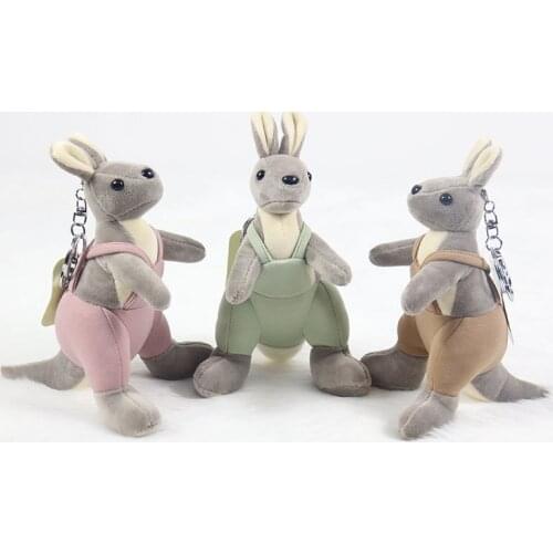 New style animal plush toy key backpack small pendant kangaroo keychain Boutique pendant soft Soothing doll kid exquisite gift