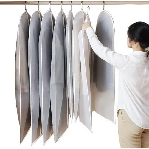 Clothes Hanging Storage Bag Garment Dress Clothes Suit Coat Dust Cover Home Storage Bag Pouch Case Organizer Wardrobe