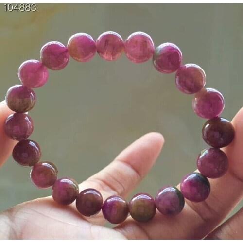 Natural Red Tourmaline Quartz Crystal Round Beads Bracelet Reiki Tourmaline Bangle Drop Shipping 9.5mm AAAAAA Certificate
