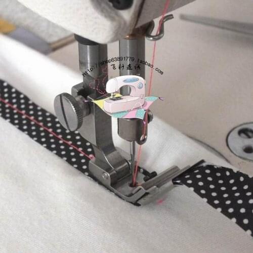 Industrial sewing machine Flat car with presser foot Ribbon strip presser foot Adjustable strip width