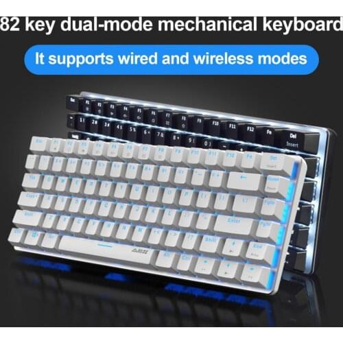 AJAZZ AK33 Computer Keyboard Ergonomic Wired/Bluetooth-compatible 82 Keys Red Switch PC Mechanical Keyboard for Office
