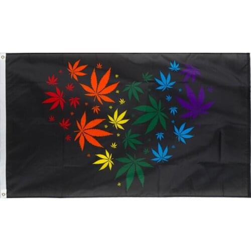 Rainbow Love Flag custom hobby business history banner pride leaf banner 90x150cm
