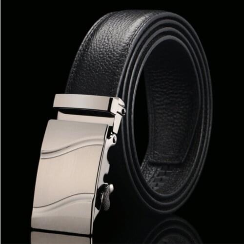 CKMN Brand Mens Cowhide Genuine Leather Belts High Quality Male Strap Men Metal Automatic Buckle Black Belts Officers Belt