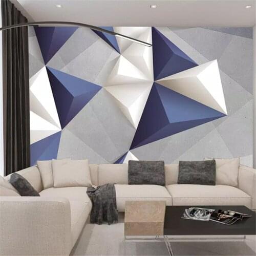 Nordic Minimalist Personality Three-Dimensional Geometric Lines Living Room Bedroom Tv Background Wallpaper Mural Wall Covering