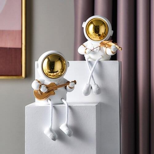 Nordic Desktop Decoration Accessories Creative Astronaut Decoration Kawaii Resin Flatback Figurines for Decor Home Accessories