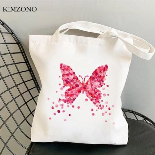 Butterfly shopping bag tote reusable bolso eco cotton recycle bag bag string ecobag foldable sac toile