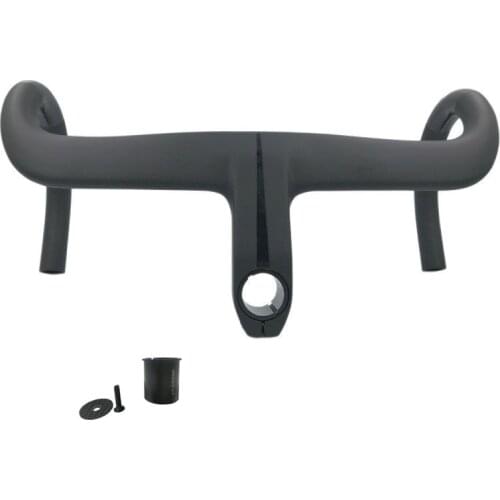 Cycling carbon integrated handlebar28.6mm/31.8mm matte black road bicycle aero bar 38cm 40cm 42cm 44cm