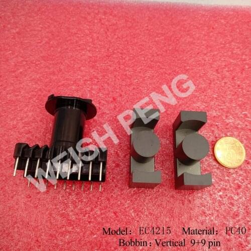 Vertical transformer frame ER4215 EC42 9+9pin TDK TDG ferrite core PC40 transformer bobbin soft magnetic core