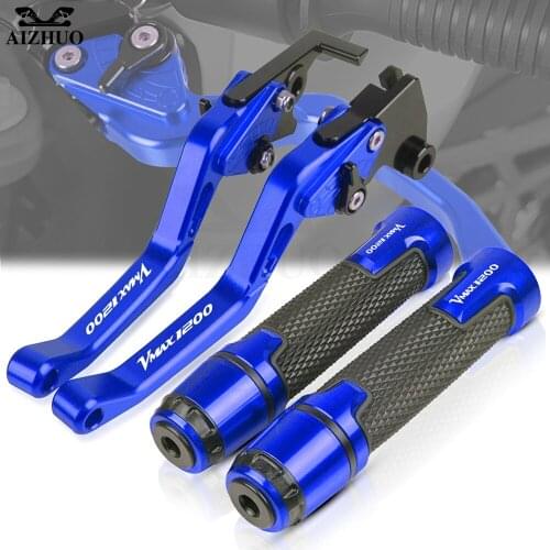 Vmax 1200 Motorcycle CNC Brake Clutch Levers Hand Grips Handlebar Handle Bar Grip FOR YAMAHA V-MAX VMAX 1200 1985-2008 2007 2006