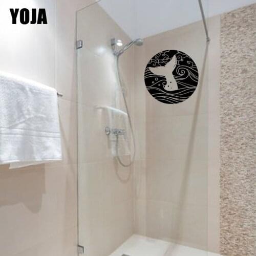YOJA 26x26CM Funny Whale Tail Decals Bathroom Decoration Home Wall Sticker G2-0534
