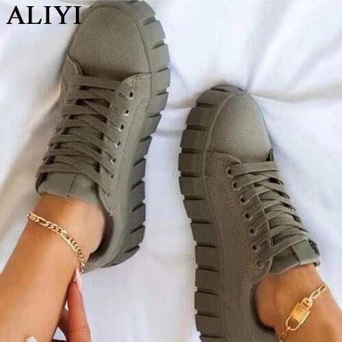 Womens Multi Color Sneakers 2021 New All Season Thick Bottom Ladies Lace Up Comfy Vulcanized Shoes Fashion Large-Sized Flats