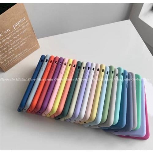 For iPhone 11 12 Pro Max Case 7 8 Plus 6 6S 5 XR X XS Mini SE 2020 5 5S Liquid Silicone Shockproof Soft Back Cover Colorful