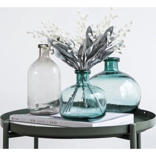 1PCS Multicolor Bubble Glass Vase Handmade Creative Crafts Bottle Decoration Bedroom Table Vase Simple Home Decoration