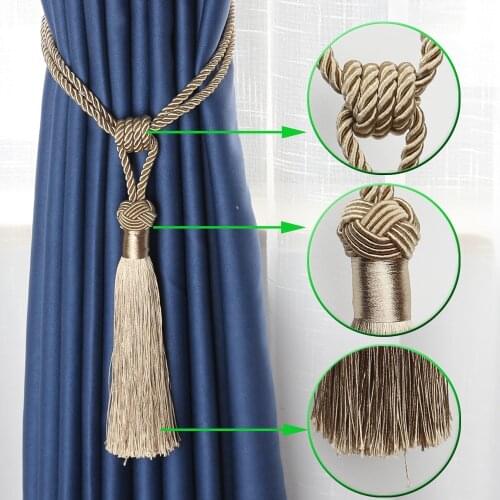 1Pc Curtain Tieback Holder Handmade Curtain Accessory Tassels Fringe Hanging Ball Tie Back Window Drapery Tassel Home Decoration