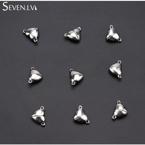 10pcs / set fashion alloy steel heart magnet Charm Jewelry Bracelet Necklace accessories wholesale
