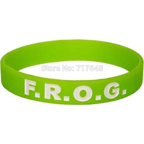 100pcs F.R.O.G. Fully Rely on God wristband silicone bracelets free shipping by epacket A