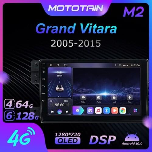 1280*720 Android 10.0 Mototain Car Multimedia Auto Radio for Suzuki Grand Vitara 2005 - 2015 4G LTE Audio GPS Player 8 Core