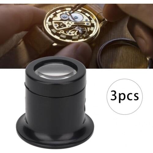 3Pcs 10X Anti-Dazzling Watch Repair Magnifier High Quality Repairing Loupe Lens Jewelry Watch Maintenance Magnifying Glasses Too