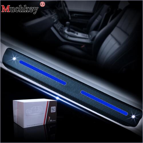 Car Door Sill Scuff Plate For Chevrolet Cruze Aveo Lacetti Captiva Welcome Pedal Door Threshold Carbon Fiber Car Stickers 4Pcs