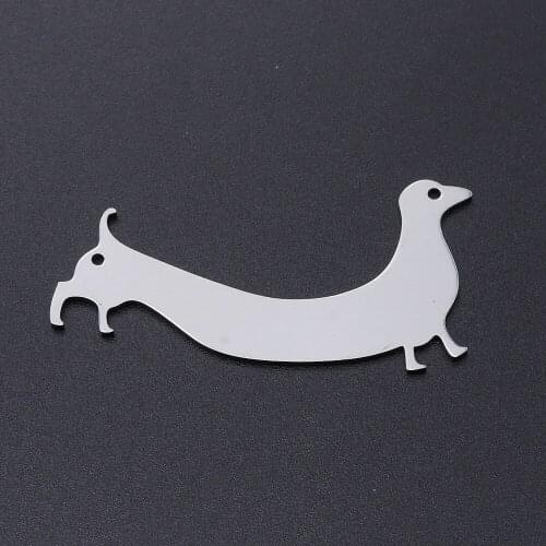 5pcs/lot 100% Stainless Steel Dash Dog Connector Pendants Wholesale Top Quality Jewelry Making Charms Bracelets Pendants