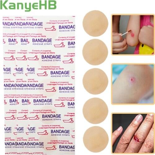 50pcs Waterproof Breathable Round Band Aid Adhesive Bandages Home Travel First aid kit For Children Kids A188