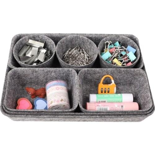 8 In 1 Felt Office Drawer Organizer Trays Drawers Organizers Bins Dividers Case