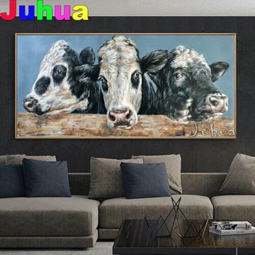 5D Diy Diamond painting Cow 3d Diy Picture Full Square/Round Diamond Embroidery Cross stitch Bull Animals Mural New Home Gift