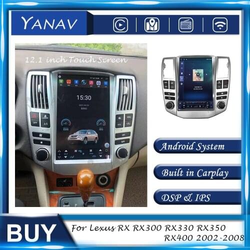 12.1 inch Android Car Radio GPS Navigation For Lexus RX RX300 RX330 RX350 RX400 2002-2008 Stereo Receive Multimedia MP3 Player