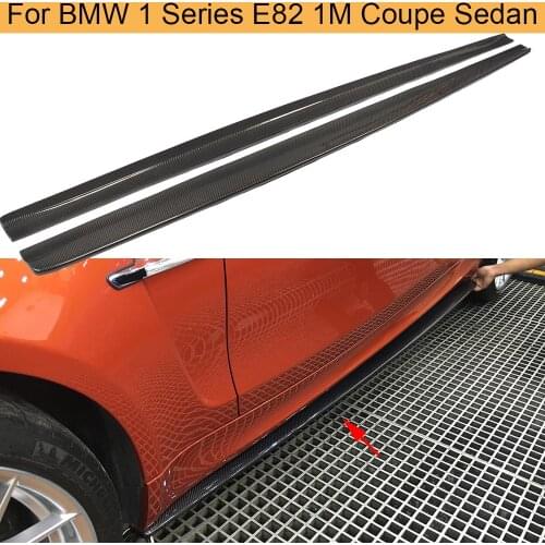 1 Series Carbon Fiber Car Side Skirts Apron for BMW E82 M 1M 2011 - 2017 Car Door Side Skirts Guard Bumper Lip Apron Body Kits