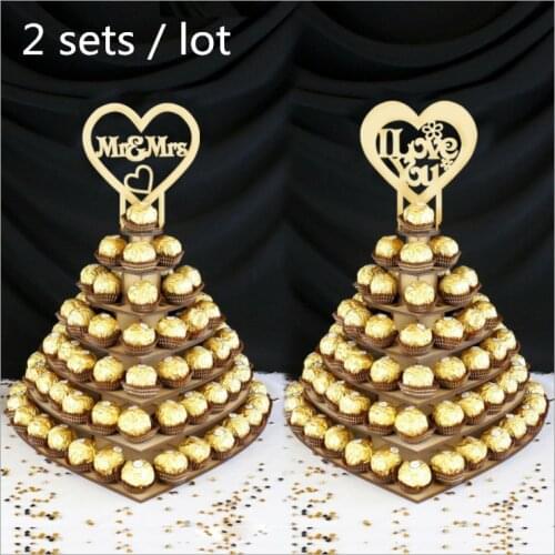Wooden Mr & Mrs Chocolate Display Stand Wedding Centerpiece, Heart Tree Tower Decor, Love Shape,cupcake stand