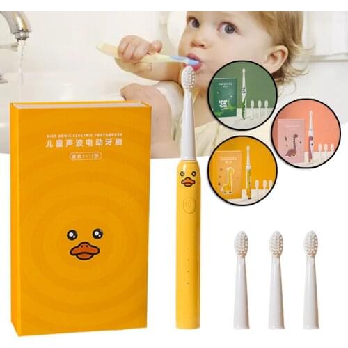 Children Electric Toothbrush Children Cute Cartoon Pattern Waterproof Smart Cleaning IPX7 Sonic Electric Toothbrush For Kids NN