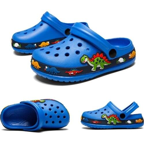 Kids Garden Cross Shoes Shark Removable Summer Hole Beach Shoes For Children Boys Girls Soft Non Slip Comfortable EVA Slippers