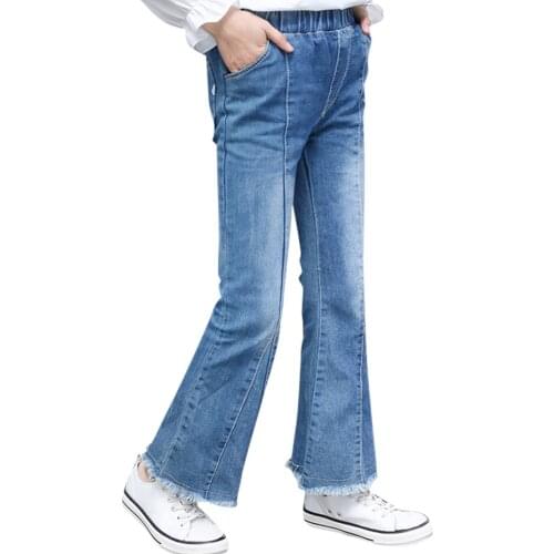 Jeans For Girl Solid Color Girls Jeans Pants Spring Autumn Kid Jeans Casual Style Childrens Jeans Clothes 6 8 10 12 14