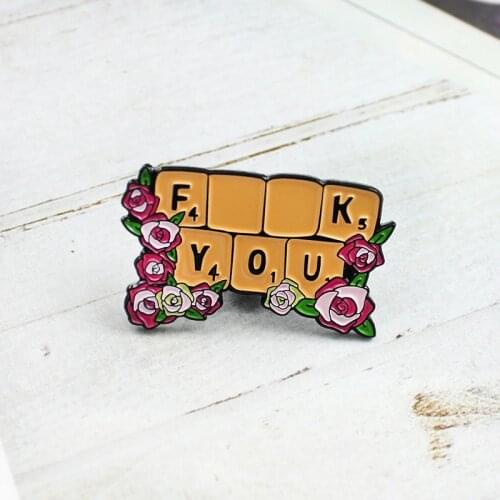 Garland Banner FXXK YOU Inspirational Brooch Women Powerful Floral Enamel Pins Denim Backpack Badge Feminist Jewelry