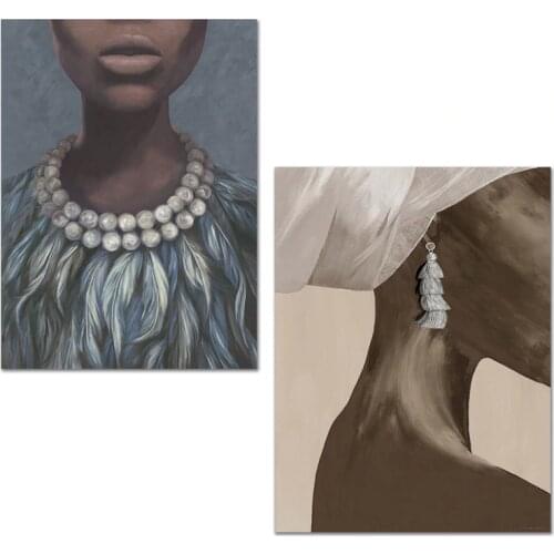 GOODECOR African Art Black Woman Oil Painting Amercian Cuadros Posters and Prints Wall Art Picture for Room Home Decoration