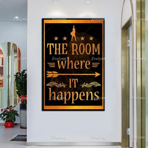 The Room Where It Happens,Hamilton Musical Art Prints, Alexander Hamilton Wall Decor,Love Reading Wrapped Canvas,Vintage Poster