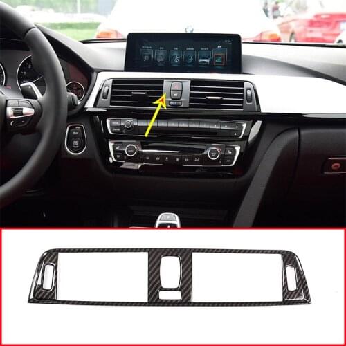 Carbon Fiber ABS Plastic Central Air Conditioning Air Outlet Frame For BMW 3 Series F30 F31 2013-2017 Car Styling