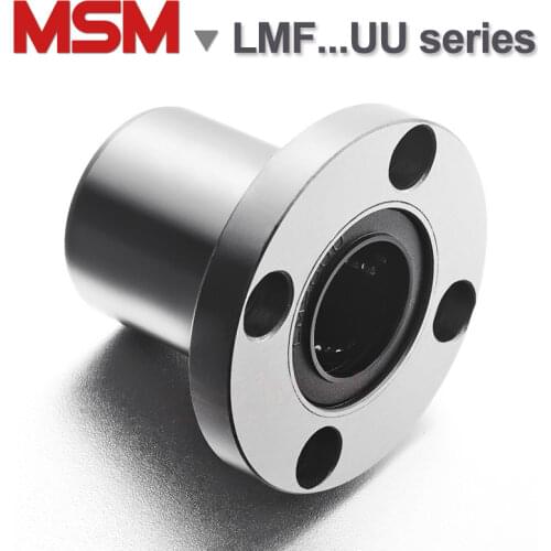 2pcs MSM Round Flange Linear Bearings LHFR/SMF/LMF6UU LMF8SUU LMF8UU LMF10UU LMF12UU LMF16UU LMF20UU LMF25UU LMF30UU LMF35UU(mm)